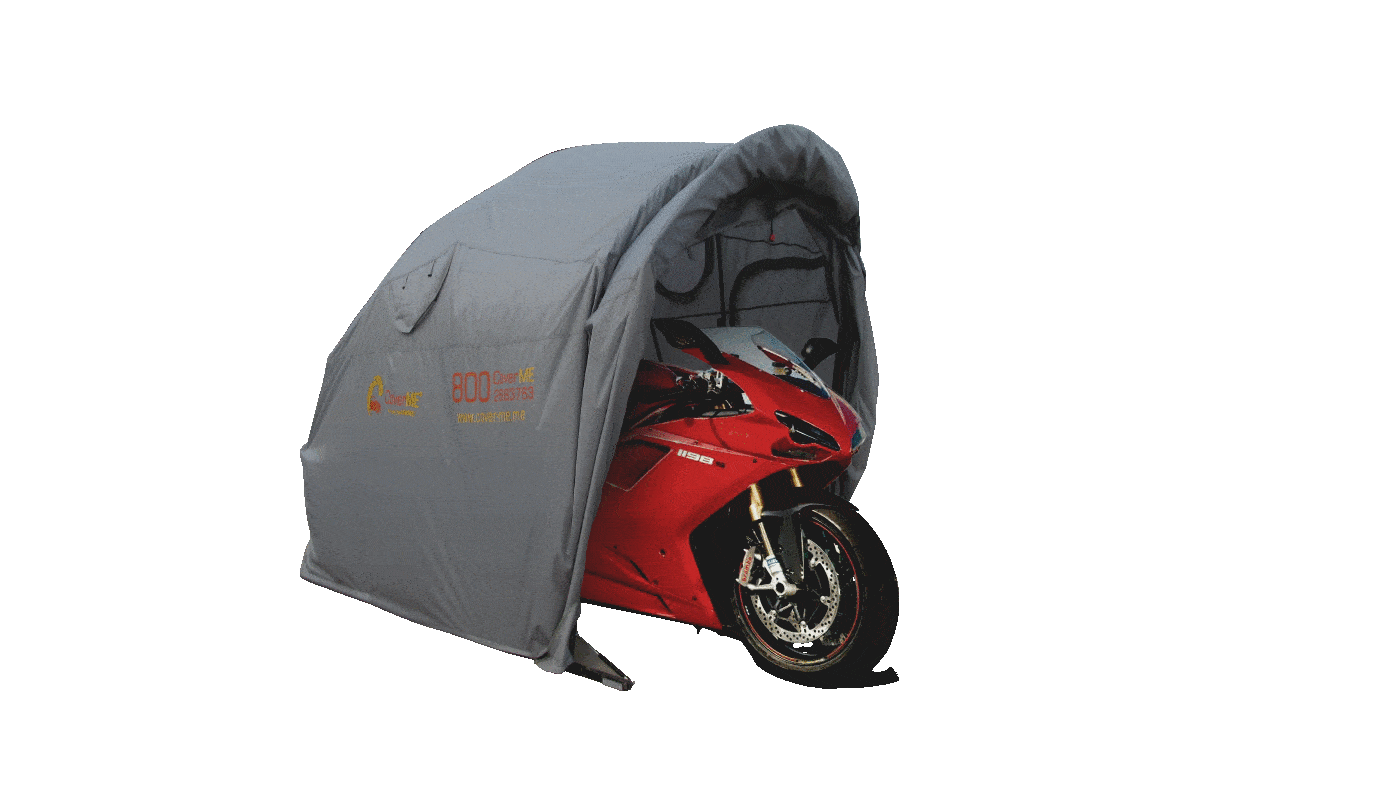 CoverME Shelter in action for motorcycles